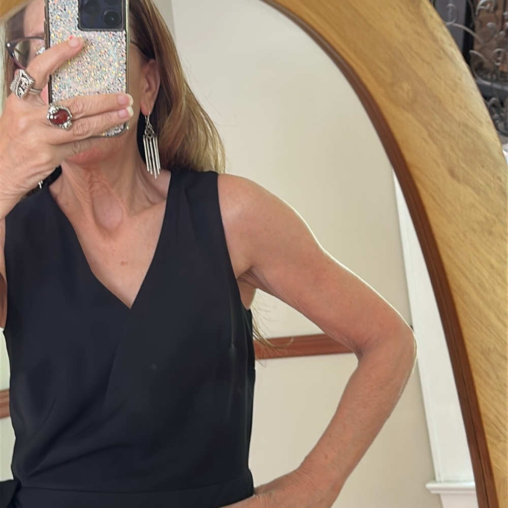 LOFT Black V-Neck Dress 6T
